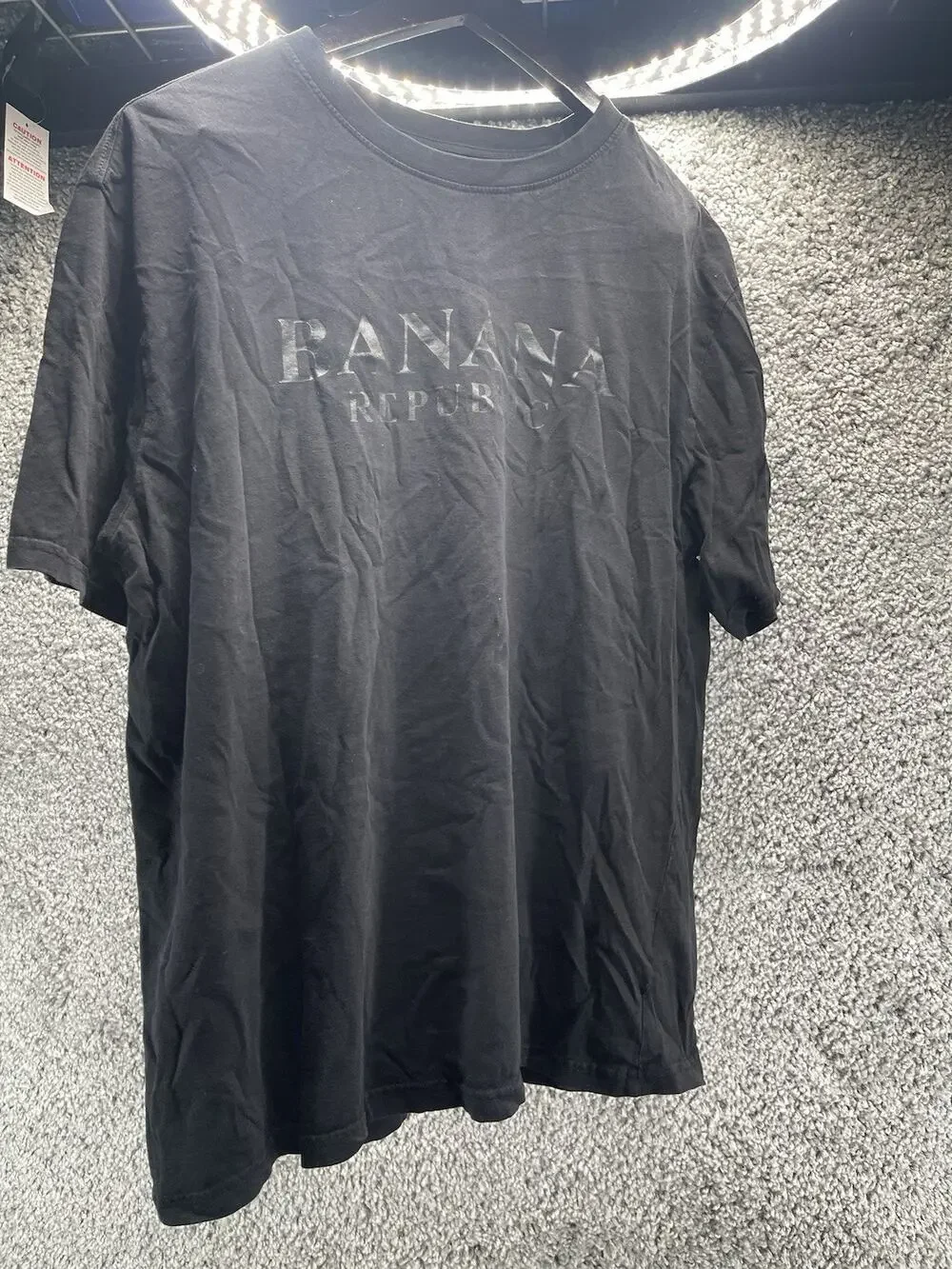 Banana Republic Mens Premium Wash Tee Black XL TShirt Logo Lightweight Soft
